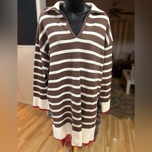 Elegant Striped V-Neck Sweater